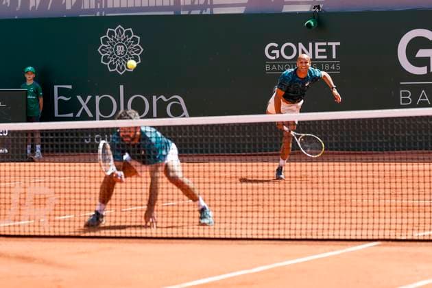 Sadio Doumbia (FRA) und Fabien Reboul (FRA) , Schweiz, Tennis, Gonet Geneva Open ATP, Tennis Herren 250), Final Doppel,2025, Ariel Behar (URU) Joran Vliegen (BEL) vs. Sadio Doumbia (FRA) Fabien Reboul (FRA), 24.05.2025, Parc des Eaux-Vives, Genf, Schweiz Genf Parc des Eaux-Vives Genf Schweiz Copyright: xGrantxHubbsx
