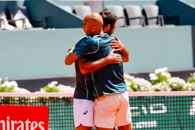 Die Gewinner, Sieger, Fabien Reboul (FRA) und Sadio Doumbia (FRA) , Schweiz, Tennis, Gonet Geneva Open ATP, Tennis Herren 250), Final Doppel,2025, Ariel Behar (URU) Joran Vliegen (BEL) vs. Sadio Doumbia (FRA) Fabien Reboul (FRA), 24.05.2025, Parc des Eaux-Vives, Genf, Schweiz Genf Parc des Eaux-Vives Genf Schweiz Copyright: xGrantxHubbsx