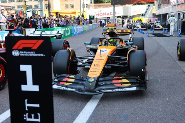 Lando Norris (McLaren Formula 1 Team, 04), Pole, Pole Position, Parc Ferme, Qualifying, MCO, Formel 1 Weltmeisterschaft, Tagheuer Monaco Grand Prix, 24.05.2025 ITA, Formel 1 Weltmeisterschaft, Monaco Grand Prix, 24.05.2024 Monaco Copyright: xEibner-Pressefoto AnnikaxGrafx EP_AGF