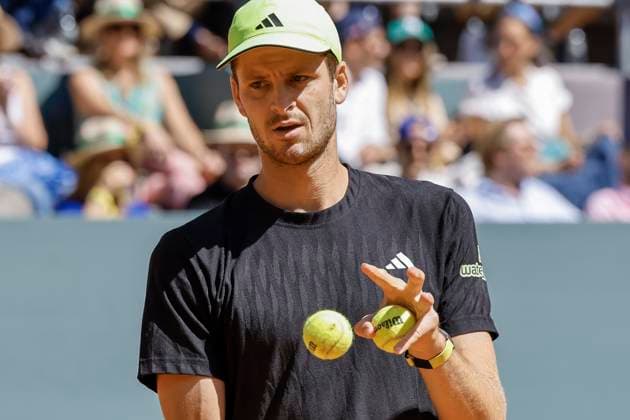 Hubert Hurkacz (POL) , Schweiz, Tennis, Gonet Geneva Open ATP, Tennis Herren 250), Final Einzel,2025, Hubert Hurkacz (POL) vs. Novak Djokovic (SRB), 24.05.2025, Parc des Eaux-Vives, Genf, Schweiz Genf Parc des Eaux-Vives Genf Schweiz Copyright: xGrantxHubbsx