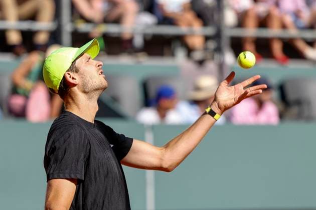 Hubert Hurkacz (POL) , Schweiz, Tennis, Gonet Geneva Open ATP, Tennis Herren 250), Final Doppel,2025, Ariel Behar (URU) Joran Vliegen (BEL) vs. Sadio Doumbia (FRA) Fabien Reboul (FRA), 24.05.2025, Parc des Eaux-Vives, Genf, Schweiz Genf Parc des Eaux-Vives Genf Schweiz Copyright: xGrantxHubbsx