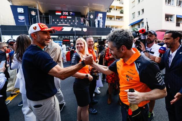 F1 - MONACO GRAND PRIX 2025 STELLA Andrea (ita), Team Principal of McLaren F1 Team, portrait, NORRIS Adam, portrait during the Formula 1 Tag Heuer Grand Prix de Monaco, 8th round of the 2025 FIA Formula One World Championship, WM, Weltmeisterschaft from May 23 to 25, 2025 on the Circuit de Monaco, in Monte-Carlo, Monaco - Monte-CarloMonaco Copyright: xJavierxJimenezx
