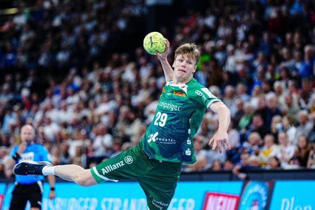 Wurf Tor Friedrich Schmitt (SC DHfK Leipzig, 29) GER, THW Kiel vs. SC DHfK Leipzig, Handball, Bundesliga, Spieltag, 31, Saison 2024 2025, 28.05.2025 GER, THW Kiel vs. SC DHfK Leipzig, Handball, Bundesliga, Spieltag, 31, Saison 2024 2025, 28.05.2025 Kiel Copyright: xEibner-Pressefoto MarcelxvonxFehrnx EP_MFN