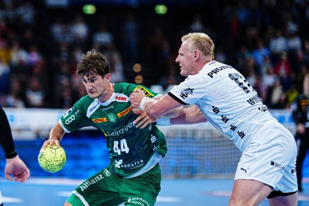 Stephan Seitz (SC DHfK Leipzig, 44), Patrick Wiencek (THW Kiel, 17) GER, THW Kiel vs. SC DHfK Leipzig, Handball, Bundesliga, Spieltag, 31, Saison 2024 2025, 28.05.2025 GER, THW Kiel vs. SC DHfK Leipzig, Handball, Bundesliga, Spieltag, 31, Saison 2024 2025, 28.05.2025 Kiel Copyright: xEibner-Pressefoto MarcelxvonxFehrnx EP_MFN