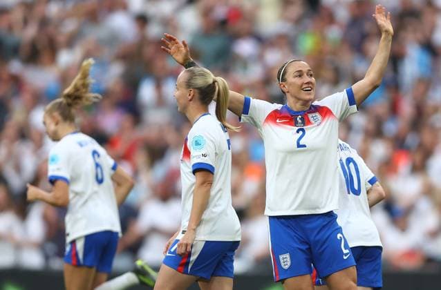Lucy Bronze of England Women celebrates scoring a goal to make the score 2-0 England Women v Portugal Women, UEFA Women s Nations League - League A - Group 3, Football, Wembley Stadium, London, UK - 30 May 2025 EDITORIAL USE ONLY No use with unauthorised audio, video, data, fixture lists, club league logos or live services. Online in-match use limited to 120 images, no video emulation. No use in betting, games or single club league player publications. Copyright: xKieranxMcManus Shutterstockx 15330900m