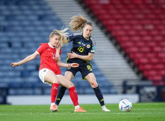 Marie Hobinger of Austria Women & Amy Rodgers of Scotland Women Scotland Women v Austria Women, UEFA Women s Nations League - League A - Group 1, Football, Hampden Park, Glasgow, Scotland, UK - 30 May 2025 EDITORIAL USE ONLY No use with unauthorised audio, video, data, fixture lists, club league logos or live services. Online in-match use limited to 120 images, no video emulation. No use in betting, games or single club league player publications. Copyright: xStuartxWallace Shutterstockx 15330905az