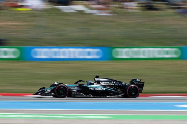 George Russell (Mercedes-AMG Petronas F1 Team, Großbritannien, 63) im F1 W16, ESP, Formel 1 Weltmeisterschaft, Aramco Grand Prix von Spanien, Circuit de Barcelona Catalunya, Freies Training, Saison 2025, 31.05.2025 ESP, Formel 1 Weltmeisterschaft, Aramco Grand Prix von Spanien, Circuit de Barcelona Catalunya, Freies Training, Saison 2025, 31.05.2025 Barcelona Copyright: xEibner-Pressefoto Memmlerx EP_MMR