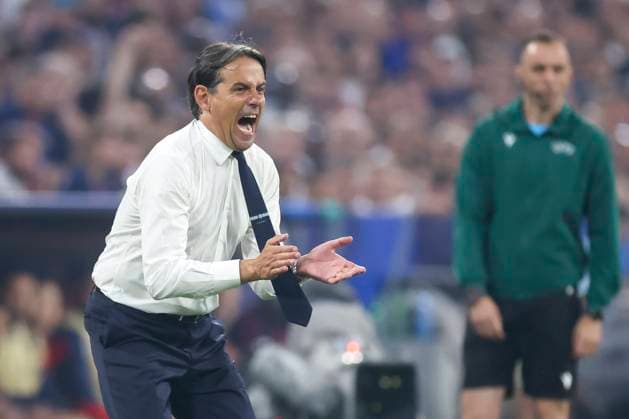 Trainer Simone Inzaghi (FC Internazionale Milano) gestikuliert, UEFA Champions League Final 2025, Paris Saint-Germain and FC Internazionale Milano, Allianz Arena am 31. May 2025 in München, Deutschland. (Foto von Marco Steinbrenner DeFodi Images) Trainer Simone Inzaghi (FC Internazionale Milano) gestures, UEFA Champions League Final 2025, Paris Saint-Germain and FC Internazionale Milano, Munich Football Arena, May 31, 2025 in Munich, Germany. (Photo by Marco Steinbrenner DeFodi Images)