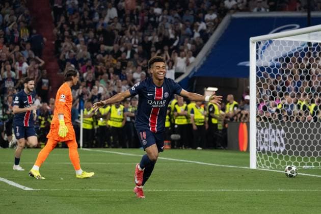 Tor zum 3:0 durch Desire Doue (Paris Saint-Germain, 14), Jubel, Torjubel. GER, Paris Saint-Germain vs. Inter Mailand, Fussball, Herren, UEFA Champions League Finale Muenchen 2025, Spielzeit 2024 2025, 31.05.2025, GER, Paris Saint-Germain vs. Inter Mailand, Fussball, Herren, UEFA Champions League Finale Muenchen 2025, Spielzeit 2024 2025, 31.05.2025 Muenchen Copyright: xEibner-Pressefoto WolfgangxFrankx EP_WFK