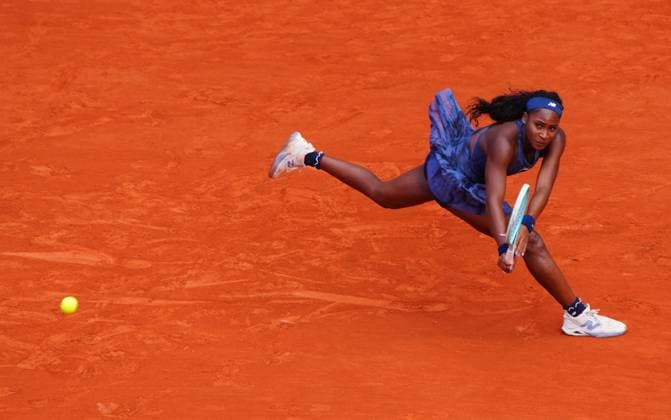 Coco Gauff in fourth round action French Open Tennis, Day Nine, Tennis, Roland Garros, Paris, France - 02 Jun 2025 EDITORIAL USE ONLY No use with unauthorised audio, video, data, fixture lists, club league logos or live services. Online in-match use limited to 120 images, no video emulation. No use in betting, games or single club league player publications. Copyright: xJavierxGarcia Shutterstockx 15335297n