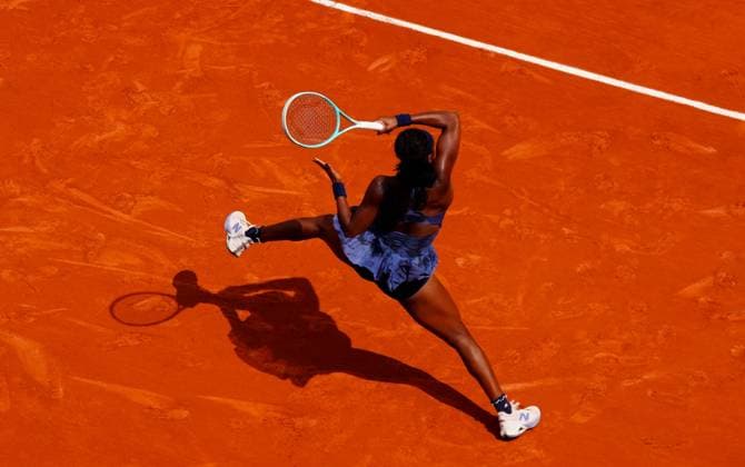 Coco Gauff in fourth round action French Open Tennis, Day Nine, Tennis, Roland Garros, Paris, France - 02 Jun 2025 EDITORIAL USE ONLY No use with unauthorised audio, video, data, fixture lists, club league logos or live services. Online in-match use limited to 120 images, no video emulation. No use in betting, games or single club league player publications. Copyright: xJavierxGarcia Shutterstockx 15335297as