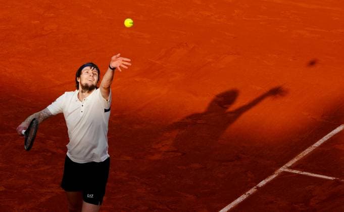 Alexander Bublik French Open Tennis, Day Nine, Tennis, Roland Garros, Paris, France - 02 Jun 2025 EDITORIAL USE ONLY No use with unauthorised audio, video, data, fixture lists, club league logos or live services. Online in-match use limited to 120 images, no video emulation. No use in betting, games or single club league player publications. Copyright: xJavierxGarcia Shutterstockx 15335297ed