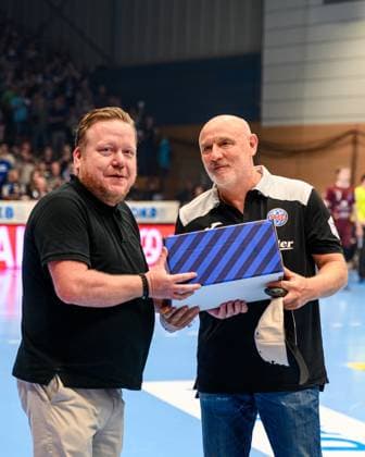 Herbert Mueller ( Trainer Thueringer HC) und Rene Witte (Geschaeftsfuehrer, ThSV Eisenach GER, ThSV Eisenach gegen 1 VfL Potsdam, Handball, 1. Bundesliga, 33.Spieltag, Saison 2024 2025, 04.06.2025 GER, ThSV Eisenach gegen 1 VfL Potsdam, Handball, 1. Bundesliga, 33.Spieltag, Saison 2024 2025, 04.06.2025 Eisenach Copyright: xEibner-Pressefoto MartinxHerbstx EP_MHT