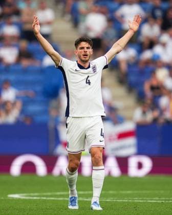 Declan Rice of England appeals Andorra v England, FIFA 2026 World Cup Qualifying, Group K, Football, RCDE Stadium, Barcelona, Spain - 07 Jun 2025 EDITORIAL USE ONLY No use with unauthorised audio, video, data, fixture lists, club league logos or live services. Online in-match use limited to 120 images, no video emulation. No use in betting, games or single club league player publications. Copyright: xBaguxBlanco Shutterstockx 15345797bw