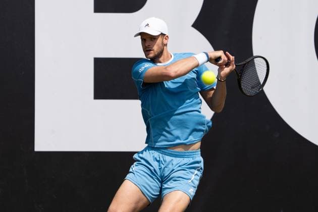 Konzentrierter Blick von Yannick Hanfmann, Yannick Hanfmann vs. Marton Fucsovics, Tennis, ATP, Tennis Herren Turnier, Boss-Open, Colosseum, Sechzehntelfinale, 10.06.2025, Yannick Hanfmann vs. Marton Fucsovics, Tennis, ATP-Turnier, Boss-Open, Colosseum, Sechzehntelfinale, 10.06.2025, Stuttgart Copyright: xEibner-Pressefoto EdwardxCheungx EP_ECG