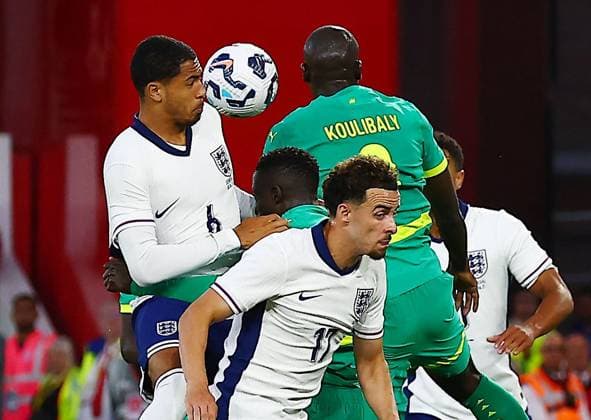 After a VAR review Levi Colwill of England was deemed to have handled the ball to disallow the goal scored by Jude Bellingham England v Senegal, International Friendly, Länderspiel, Nationalmannschaft Football, City Ground, Nottingham, UK - 10 Jun 2025 EDITORIAL USE ONLY No use with unauthorised audio, video, data, fixture lists, club league logos or live services. Online in-match use limited to 120 images, no video emulation. No use in betting, games or single club league player publications. Copyright: xMattxWest Shutterstockx 15350922bp