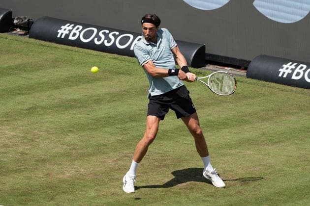 Arthur Rinderknech in Aktion, Arthur Rinderknech vs. Marton Fucsovics, Tennis, ATP, Tennis Herren Turnier, Boss-Open, Center-Court, Achtelfinale, 11.06.2025, Arthur Rinderknech vs. Marton Fucsovics, Tennis, ATP-Turnier, Boss-Open, Center-Court, Achtelfinale, 11.06.2025, Stuttgart Copyright: xEibner-Pressefoto EdwardxCheungx EP_ECG