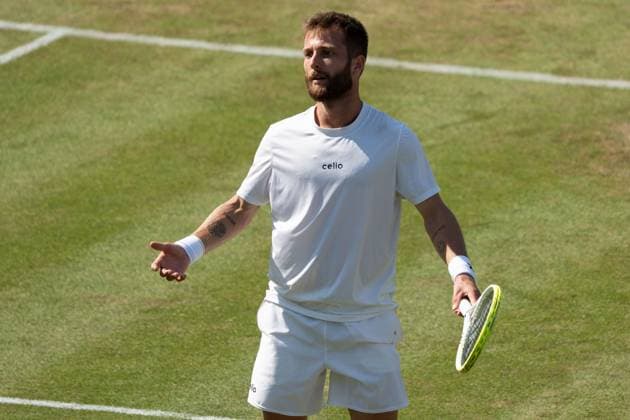 Corentin Moutet enttaeuscht, Emotionen, Alexander Zverev vs. Corentin Moutet, Tennis, ATP, Tennis Herren Turnier, Boss-Open, Center-Court, Achtelfinale, 12.06.2025, Alexander Zverev vs. Corentin Moutet, Tennis, ATP-Turnier, Boss-Open, Center-Court, Achtelfinale, 12.06.2025, Stuttgart Copyright: xEibner-Pressefoto EdwardxCheungx EP_ECG