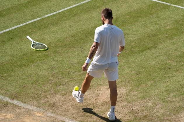 Corentin Moutet Emotionen, Alexander Zverev vs. Corentin Moutet, Tennis, ATP, Tennis Herren Turnier, Boss-Open, Center-Court, Achtelfinale, 12.06.2025, Alexander Zverev vs. Corentin Moutet, Tennis, ATP-Turnier, Boss-Open, Center-Court, Achtelfinale, 12.06.2025, Stuttgart Copyright: xEibner-Pressefoto EdwardxCheungx EP_ECG