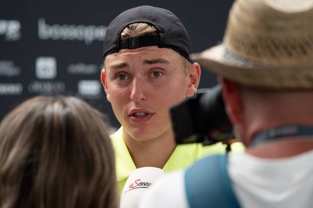 Justin Engel PK, Interview, Justin Engel vs. Felix Auger-Aliassime, Tennis, ATP, Tennis Herren Turnier, Boss-Open, Center-Court, Viertelfinale, 13.06.2025, Marton Fucsovics vs. Taylor Fritz, Tennis, ATP-Turnier, Boss-Open, Center-Court, Viertelfinale, 13.06.2025, Stuttgart Copyright: xEibner-Pressefoto EdwardxCheungx EP_ECG