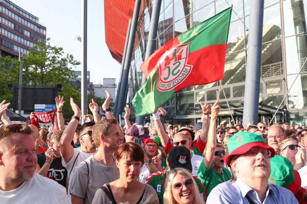 13.06.2025, xgox, Handball, EHF Champions League, Opening Party emspor, v.l. Symbolfoto, Symbolbild, Fans, Zuschauer, Publikum, Magdeburg Koeln