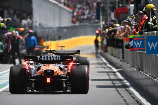 June 13, 2025, Montreal, Qc, CANADA: McLaren driver Lando Norris, of the United Kingdom, brakes as he enters the pit lane during the first practice session at the Canadian Grand Prix in Montreal, Friday, June 13, 2025. Lando Norris, - ZUMAc35_ 20250613_zaf_c35_061 Copyright: xGrahamxHughesx