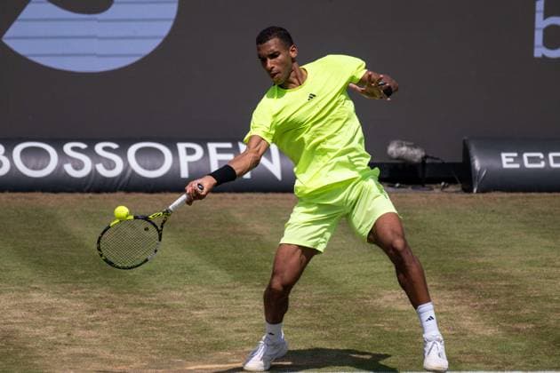 Felix Auger-Aliassime (CAN). xettx, Deutschland, Stuttgart, 14.06.2025, Tennis, Boss Open, 2025, Halbfinale, F. Auger-Aliassime (CAN) - T. Fritz (USA), TC Weissenhof, Center Court