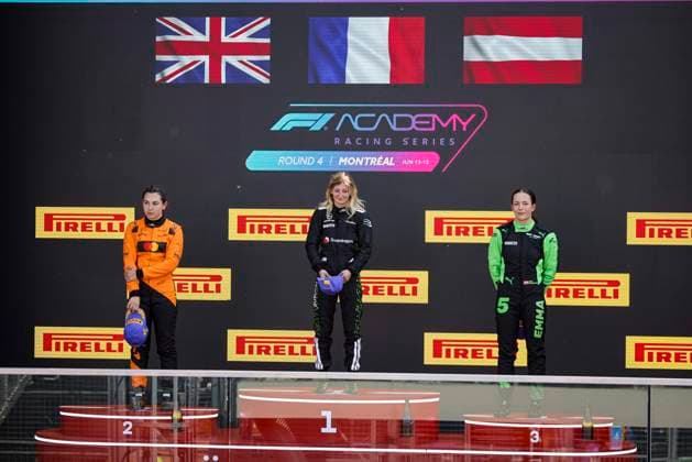 AUTO - F1 ACADEMY 2025 - MONTREAL PIN Doriane (fra), Prema Racing, Supporter by Mercedes, Tatuus F4-T421, portrait FELBERMAYR Emma (aut), Rodin Motorsport, Supporter by Sauber, Tatuus, F4-T421, portrait during the 4th round of the 2025 F1 Academy Championship from June 14 to 16, 2025 on the Circuit Gilles Villeneuve, in Montrà al, Canada - Montrà alCanada Copyright: xXavixBonillax