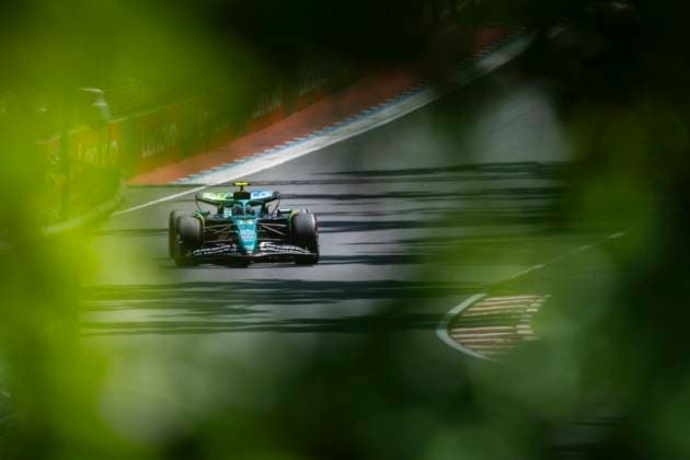 June 14, 2025, Montreal, Qc, CANADA: Aston Martin driver Fernando Alonso, of Spain, drives during the third practice session at the Canadian Grand Prix in Montreal, Saturday, June 14, 2025. Canada News - June 14, 2025 - ZUMAc35_ 20250614_zaf_c35_069 Copyright: xChristopherxKatsarovx