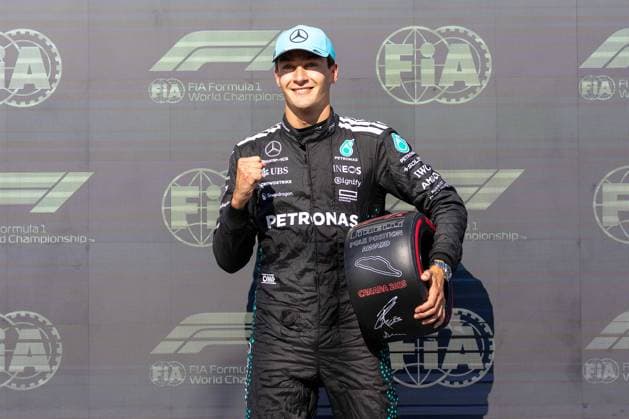 George Russell (Mercedes-AMG Petronas F1 Team, Großbritannien, 63) Pole Position, CAN, Formel 1 Weltmeisterschaft, Grand Prix von Kanada, Circuit Gilles Villeneuve, Qualifying, Saison 2025, 14.06.2025 CAN, Formel 1 Weltmeisterschaft, Grand Prix von Kanada, Circuit Gilles Villeneuve, Qualifying, Saison 2025, 14.06.2025 Montreal Copyright: xEibner-Pressefoto MarcelxFischerx EP_MFI