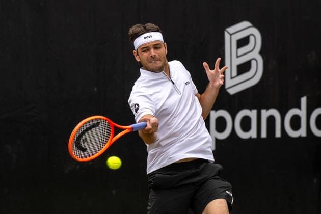 Taylor Fritz (USA). xettx, Deutschland, Stuttgart, 15.06.2025, Tennis, Boss Open, 2025, Finale, A. Zverev (GER) - T. Fritz (USA), TC Weissenhof, Center Court