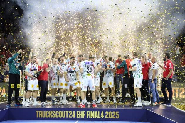 v.l. SC Magedeburg Winner SC Magdeburg vs. Fuechse Berlin , Handball, Finale, TruckScout24 EHF FINAL4, EHF Champions League Men, Spielzeit 2024 2025, 15.06.2025 SC Magdeburg vs. Fuechse Berlin , Handball, Finale, TruckScout24 EHF FINAL4, EHF Champions League Men, Spielzeit 2024 2025, 15.06.2025 Koeln Copyright: xEibner-Pressefoto ThomasxStoeckerx EP_TSR
