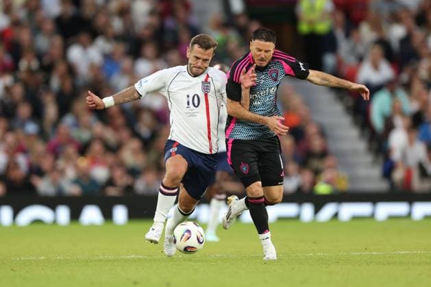 Jack Wilshere of England and Bryan Habana of World Eleven England XI v World XI, Soccer Aid for Unicef 2025, Football, Old Trafford, Manchester, UK - 15 Jun 2025 EDITORIAL USE ONLY No use with unauthorised audio, video, data, fixture lists, club league logos or live services. Online in-match use limited to 120 images, no video emulation. No use in betting, games or single club league player publications. Copyright: xRyanxBrowne Shutterstockx 15352333cu
