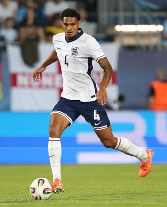 Jarell Quansah of England Under 21 England U21, U 21 v Germany U21, UEFA Under 21 European Championship, EM, Europameisterschaft 2025, Group B, Football, Nitra Stadium, Nitra, Slovakia - 18 Jun 2025 EDITORIAL USE ONLY No use with unauthorised audio, video, data, fixture lists, club league logos or live services. Online in-match use limited to 120 images, no video emulation. No use in betting, games or single club league player publications. Copyright: xNikolaxKrstic Shutterstockx 15363358bw