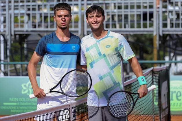 Italy: 1st Round ATP, Tennis Herren Challenger Tour Milan 2025, Dino Prizmic vs Gabriele Piraino Italy, Milan, 2025 06 23: photo of challengers in center court during tennis match between Dino Prizmic (CRO) vs Gabriele Piraino (ITA), ATP Challenger Tour Milan 2025, 1st Round, Aspria Tennis Club Italy, Milan, 2025 06 23: tennis match between Dino Prizmic (CRO) vs Gabriele Piraino (ITA), ATP Challenger Tour Milan 2025, 1st Round, Aspria Tennis Club Milan Italy Copyright: FabrizioxAndreaxBertani