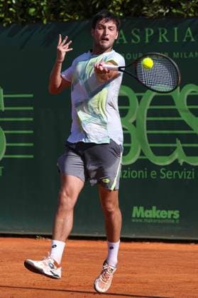 Italy: 1st Round ATP, Tennis Herren Challenger Tour Milan 2025, Dino Prizmic vs Gabriele Piraino Italy, Milan, 2025 06 23: Gabriele Piraino forehand shot during tennis match between Dino Prizmic (CRO) vs Gabriele Piraino (ITA), ATP Challenger Tour Milan 2025, 1st Round, Aspria Tennis Club Italy, Milan, 2025 06 23: tennis match between Dino Prizmic (CRO) vs Gabriele Piraino (ITA), ATP Challenger Tour Milan 2025, 1st Round, Aspria Tennis Club Milan Italy Copyright: FabrizioxAndreaxBertani