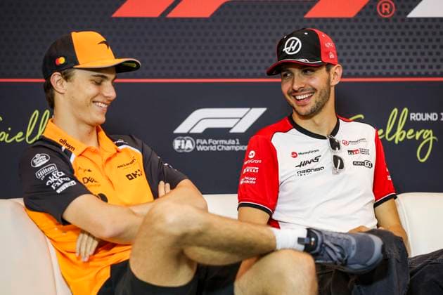 F1 - AUSTRIAN GRAND PRIX 2025 PIASTRI Oscar (aus), McLaren F1 Team MCL39, portrait OCON Esteban (fra), Haas F1 Team VF-25, portrait during the press conference, PK, Pressekonferenz of Formula 1 MSC Cruises Austrian Grand Prix 2025, 11th round of the 2025 FIA Formula One World Championship, WM, Weltmeisterschaft from June 27 to 29, 2025 on the Red Bull Ring, in Spielberg, Austria - SpielbergAustria Copyright: xXavixBonillax
