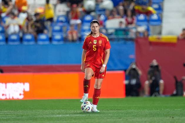 June 27, 2025, Leganes, Madrid, Spain: Maria Mendez of Spain in action during the Women s International Friendly, Länderspiel, Nationalmannschaft football match played between Spain and Japan at Butarque stadium on June 27, 2025, in Leganes, Madrid, Spain. Leganes Spain - ZUMAa181 20250627_zaa_a181_047 Copyright: xDennisxAgyemanx