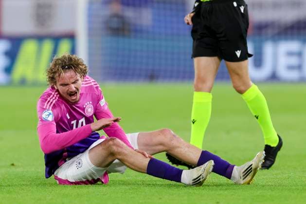 Nick Woltemade (Germany) schaut enttaeuscht, UEFA European Under-21 Championship 2025 Final, England v Germany Final, National Football Stadium am 28. June 2025 in Bratislava, Slowakei. (Foto von Marco Steinbrenner DeFodi Images) Nick Woltemade (Germany) looks dejected, UEFA European Under-21 Championship 2025 Final, England v Germany Final, National Football Stadium, June 28, 2025 in Bratislava, Slovakia. (Photo by Marco Steinbrenner DeFodi Images)