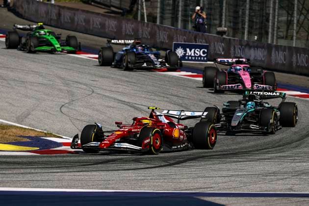 F1 - AUSTRIAN GRAND PRIX 2025 44 HAMILTON Lewis (gbr), Scuderia Ferrari SF-25, action 63 RUSSELL George (gbr), Mercedes AMG F1 Team W16, action 10 GASLY Pierre (fra), Alpine F1 Team A525, action during the Formula 1 MSC Cruises Austrian Grand Prix 2025, 11th round of the 2025 FIA Formula One World Championship, WM, Weltmeisterschaft from June 27 to 29, 2025 on the Red Bull Ring, in Spielberg, Austria - SpielbergAustria Copyright: xXavixBonillax