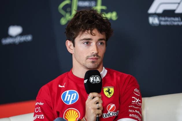 F1 - BRITISH GRAND PRIX 2025 LECLERC Charles (mco), Scuderia Ferrari SF-25, portrait press conference, PK, Pressekonferenz during the Formula 1 Qatar Airways British Grand Prix 2025, 12th round of the 2025 FIA Formula One World Championship, WM, Weltmeisterschaft from July 4 to 6, 2025 on the Silverstone Circuit, in Silverstone, United Kingdom - SilverstoneUnited Kingdom Copyright: xEricxAlonsox