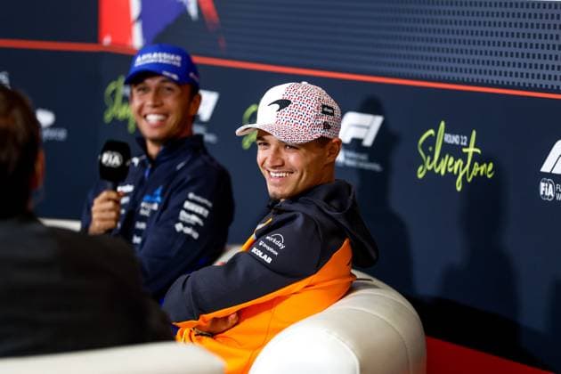 F1 - BRITISH GRAND PRIX 2025 NORRIS Lando (gbr), McLaren F1 Team MCL39, portrait press conference, PK, Pressekonferenz during the Formula 1 Qatar Airways British Grand Prix 2025, 12th round of the 2025 FIA Formula One World Championship, WM, Weltmeisterschaft from July 4 to 6, 2025 on the Silverstone Circuit, in Silverstone, United Kingdom - SilverstoneUnited Kingdom Copyright: xDPPIx