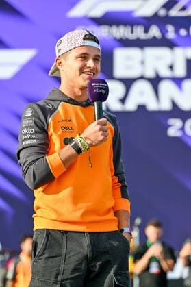 Formula 1 Launch Event, Drivers Silverstone, UK, 03 July, 2025. 03 July 2025. Lando Norris, McLaren, on the ebay Main Stage for the Launch Event at the Formula 1 Qatar Airways British Grand Prix at Silverstone, Northamptonshire, UK., Credit:Lee Floyd Avalon UK, Northamptonshire, Silverstone Copyright: xLeexFloydx xAvalonx 1018158111
