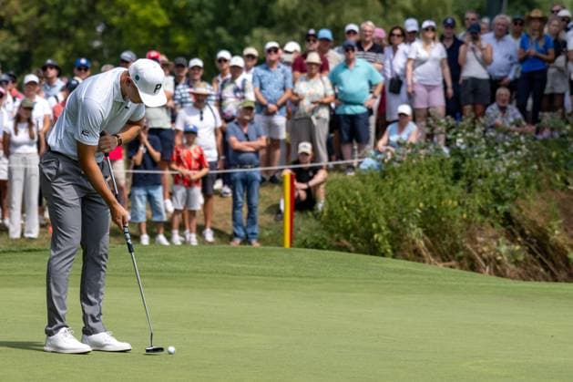 Matti Schmid (GER) spielte heute eine gute Runde, leider spielte er an den letzten drei Löchern zwei Bogey und ein Par. xettx, Deutschland, Muenchen, 05.07.2025, Golf, BMW International Open, 2025, Round 3, DP World Tour, Golfclub Muenchen Eichenried