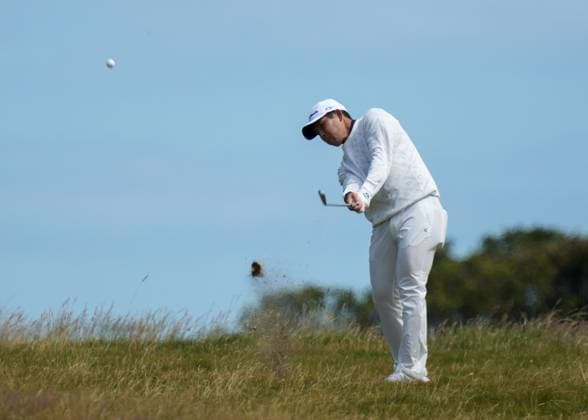 Keita Nakajima (JPN) on the 16th hole during Round 1.. Genesis Scottish Open, Day 1, Golf, Renaissance Club, North Berwick, Scotland, UK - 10 Jul 2025North Berwick Scotland United Kingdom EDITORIAL USE ONLY No use with unauthorised audio, video, data, fixture lists, club league logos or live services. Online in-match use limited to 120 images, no video emulation. No use in betting, games or single club league player publications. Copyright: xStuartxWallace Shutterstockx 15393027dc
