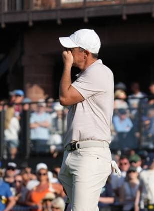 Rory McIlroy (NIR) reacts after missing a birdie putt on the 18th green during the 3rd Round of the Genesis Scottish Open Golf Championship. Genesis Scottish Open, Day 3, Golf, Renaissance Club, North Berwick, Scotland, UK - 12 Jul 2025North Berwick Scotland United Kingdom EDITORIAL USE ONLY No use with unauthorised audio, video, data, fixture lists, club league logos or live services. Online in-match use limited to 120 images, no video emulation. No use in betting, games or single club league player publications. Copyright: xStuartxWallace Shutterstockx 15393029hb