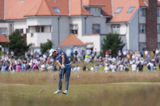 Matt Fitzpatrick (ENG) on the 1st hole during the 4th Round of the Genesis Scottish Open Golf Championship. Genesis Scottish Open, Day 4, Golf, Renaissance Club, North Berwick, Scotland, UK - 13 Jul 2025North Berwick Scotland United Kingdom EDITORIAL USE ONLY No use with unauthorised audio, video, data, fixture lists, club league logos or live services. Online in-match use limited to 120 images, no video emulation. No use in betting, games or single club league player publications. Copyright: xStuartxWallace Shutterstockx 15393030c