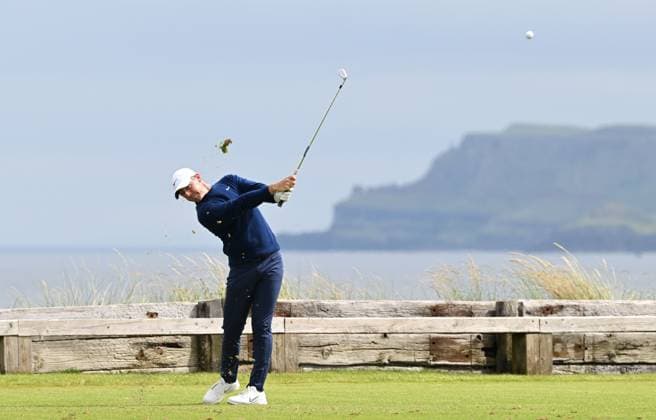 Rory McIlroy on the 6th Tee The Open Championship, Day Two, Golf, Royal Portrush Golf Club, Portrush, Northern Ireland, UK - 18 Jul 2025 EDITORIAL USE ONLY No use with unauthorised audio, video, data, fixture lists, club league logos or live services. Online in-match use limited to 120 images, no video emulation. No use in betting, games or single club league player publications. Copyright: xGreigxCowie Shutterstockx 15402506ac