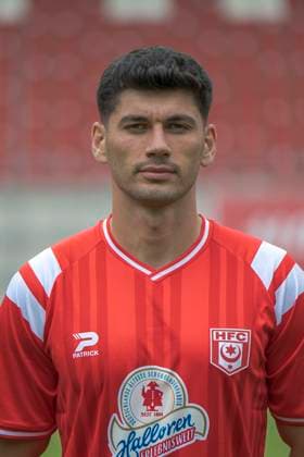 Burim Halili (HFC, 5), Hallescher FC, Mannschaft, Teamfoto, Portraets, Spielerfoto, Fussball, RL Nordost, Saison 2025 26, 17.07.2025 Halle Leuna Chemie Stadion ST Deutschland