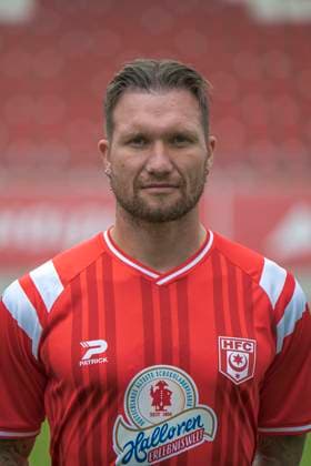 Jan Loehmannsroeben (HFC, 6), Hallescher FC, Mannschaft, Teamfoto, Portraets, Spielerfoto, Fussball, RL Nordost, Saison 2025 26, 17.07.2025 Halle Leuna Chemie Stadion ST Deutschland